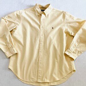 Ralph Lauren Blue Label yellow Oxford shirt Men's 17 34/35 quiet luxury cotton